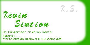 kevin simtion business card